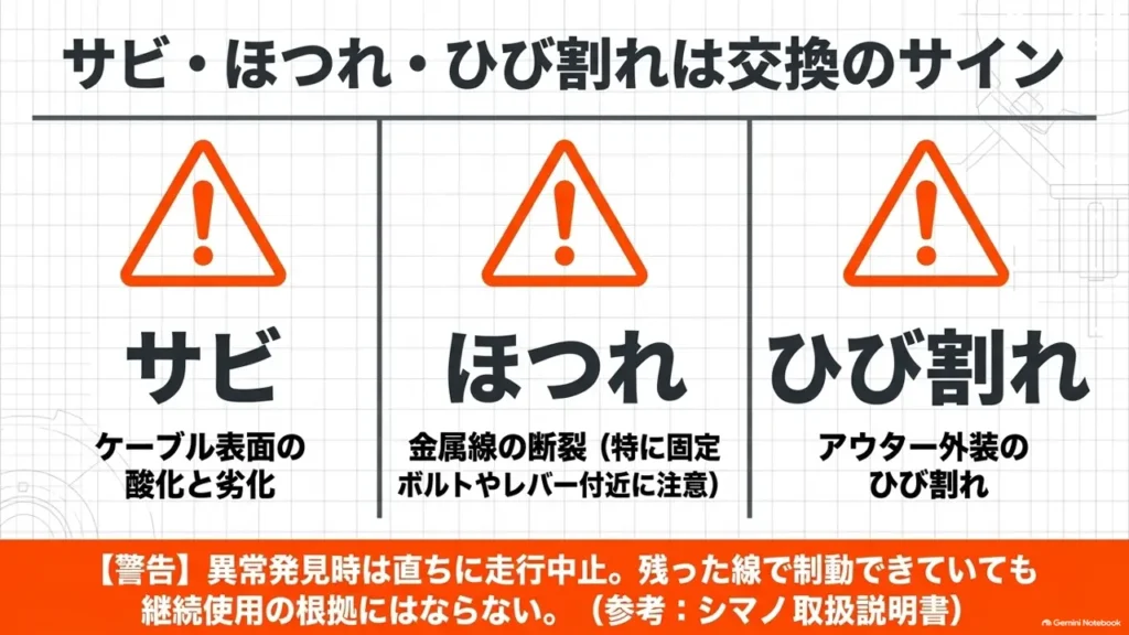 cross-bike-brake-cable-rust-fray-crack-warning-signs
