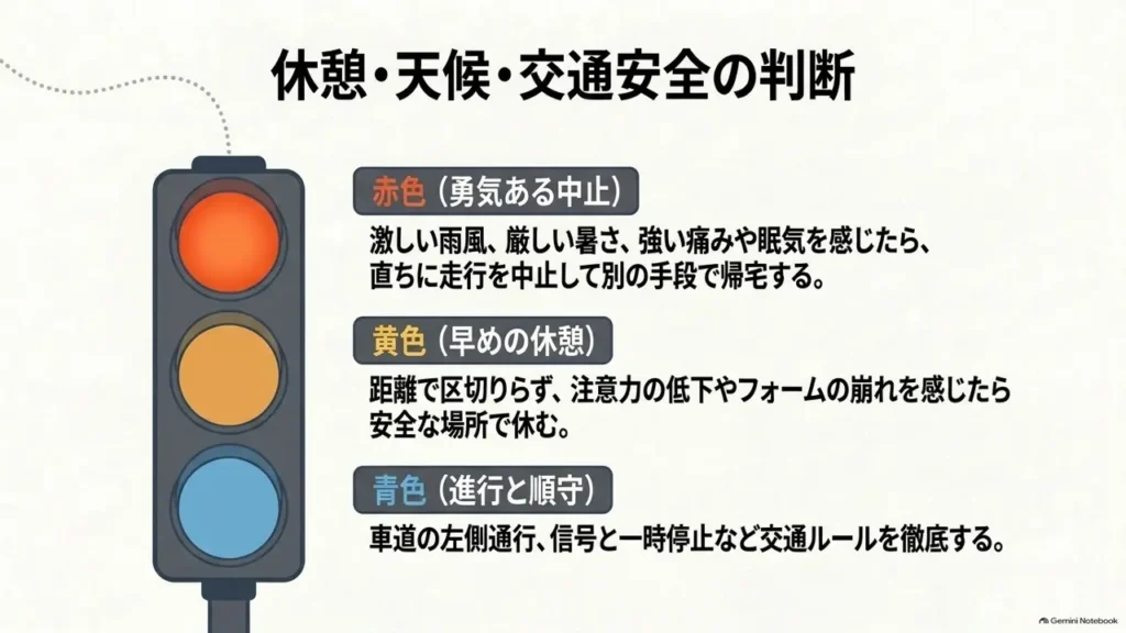 cross-bike-long-ride-rest-weather-safety-signal
