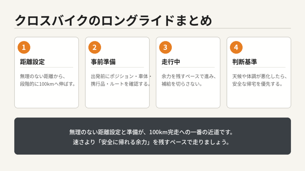 cross-bike-long-ride-summary-four-key-points