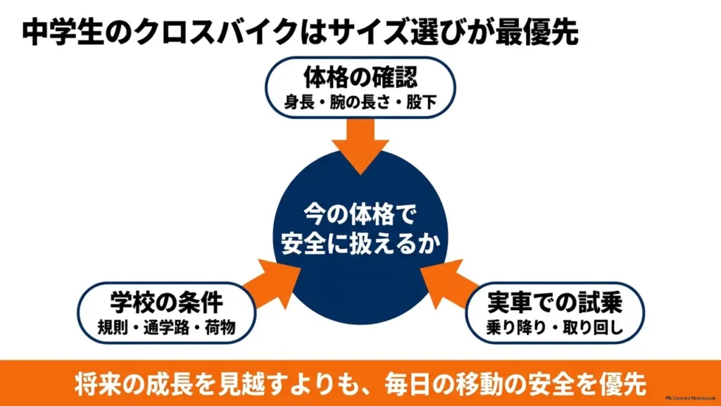 cross-bike-for-students-size-selection-priority-overview-diagram
