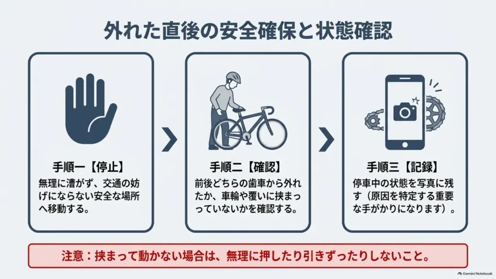 mamachari-chain-drop-immediate-safety-check-three-steps-diagram