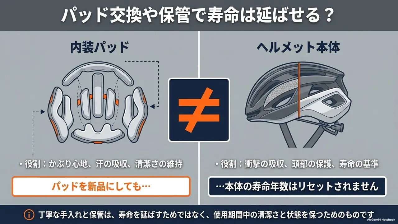 ロードバイク用ヘルメットの寿命｜パッド交換や保管で寿命は延ばせる？のスライド