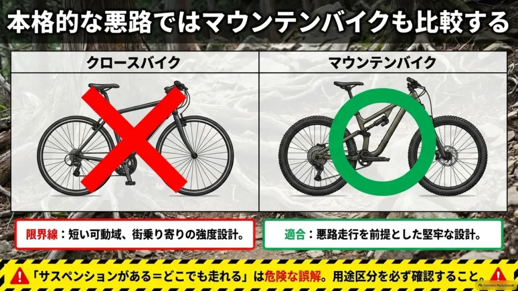 cross-bike-mountain-bike-rough-terrain-limit-comparison