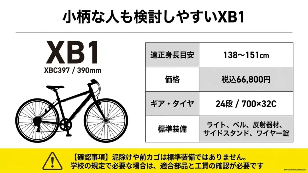 cross-bike-xb1-spec-price-standard-equipment-table