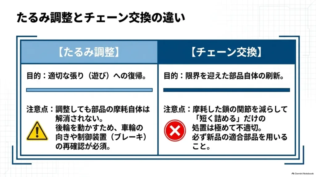 mamachari-chain-tension-adjustment-vs-replacement-comparison