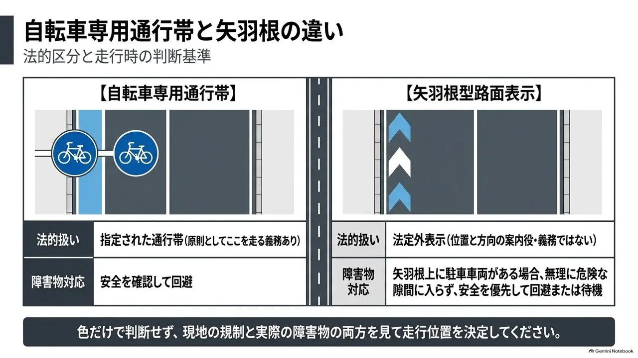 road-bike-bike-lane-vs-arrow-marking-difference-diagram