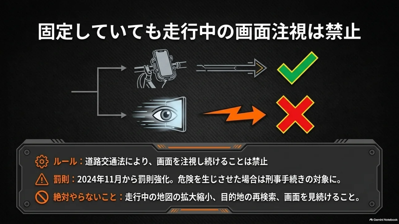 bicycle-mounted-phone-screen-gazing-prohibited