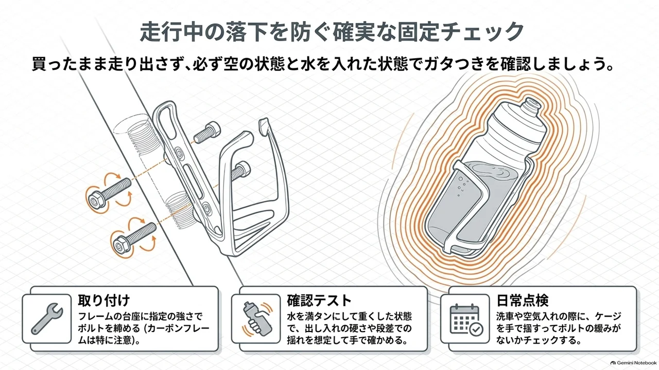 bottle-cage-installation-bolts-empty-full-rattle-check