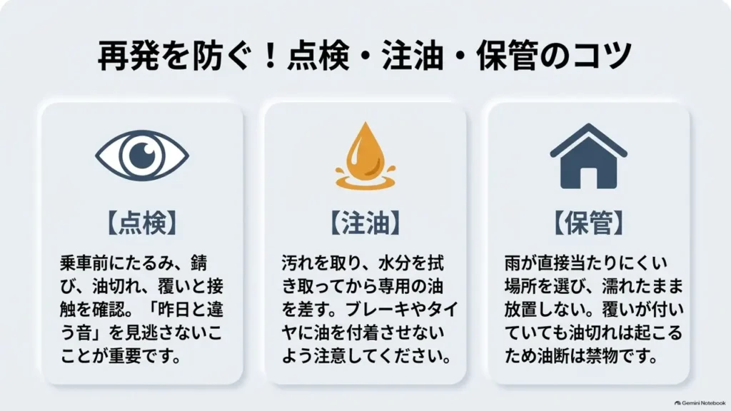 mamachari-chain-maintenance-inspection-oiling-storage-tips