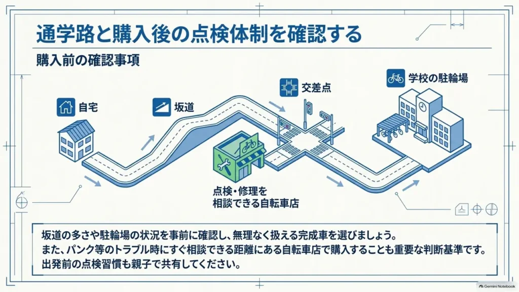 cross-bike-commute-route-after-purchase-inspection-diagram