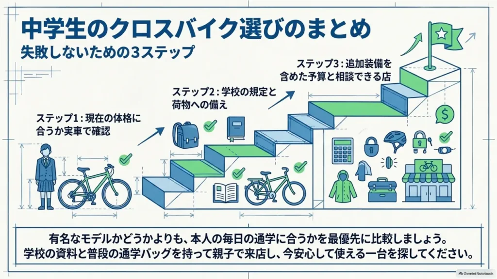 cross-bike-for-students-summary-three-point-checklist-diagram