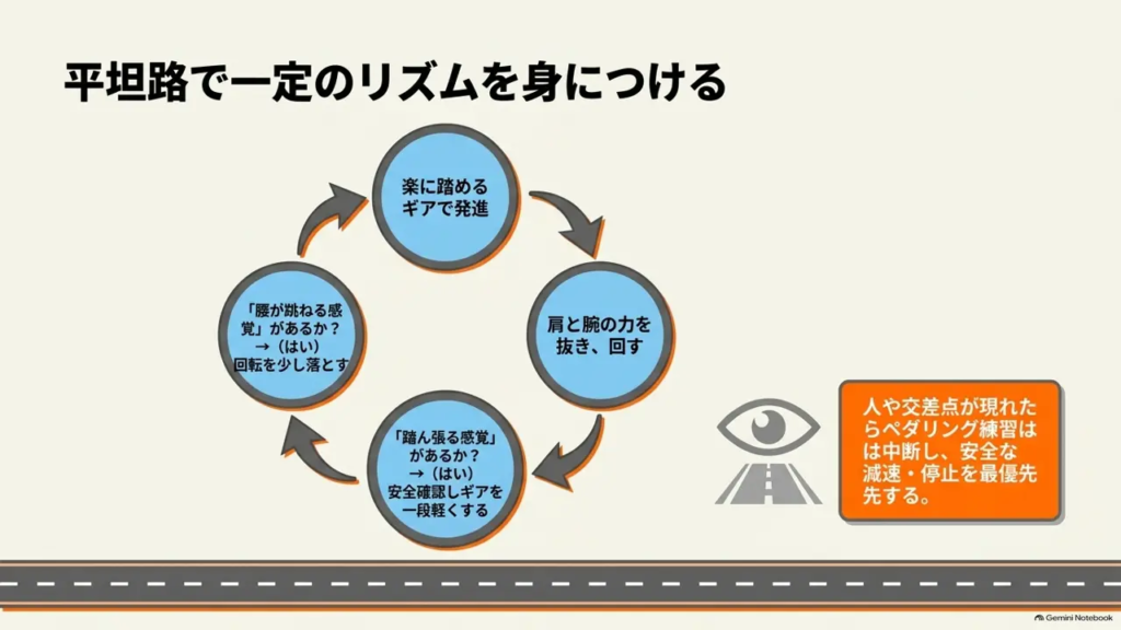 road-bike-training-flat-road-steady-rhythm-cycle