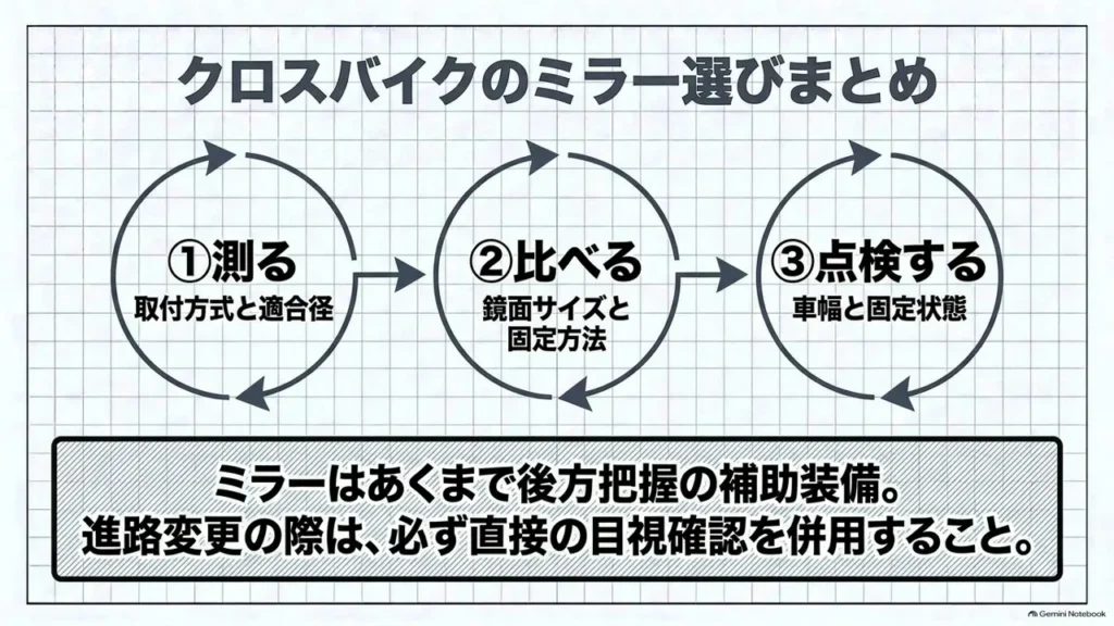 cross-bike-mirror-summary-measure-compare-inspect